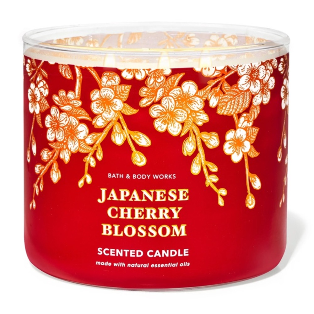 🍒”JAPANESE CHERRY BLOSSOM” 3-Wick Scented Candle B&BW / WB, 14.5 oz / 411 g, NWT